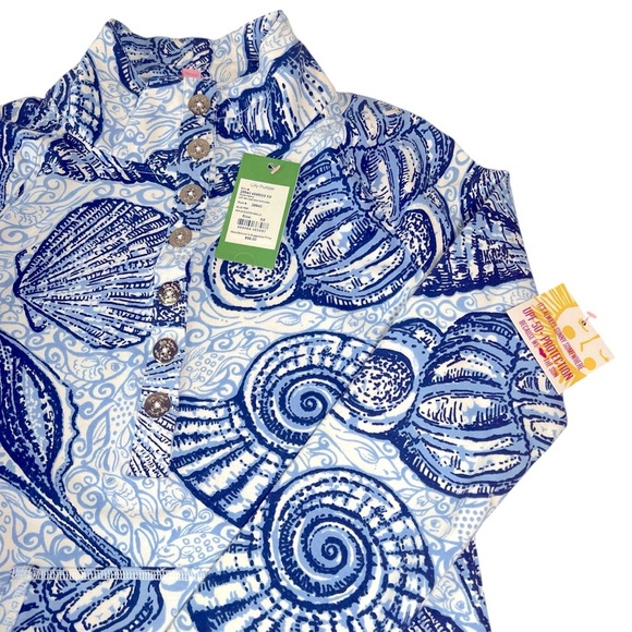 Lilly Pulitzer UPF 50+ Captain Popover Peri Blue Pop Up Stuffed Shells Sz XS NWT - Picture 7 of 15